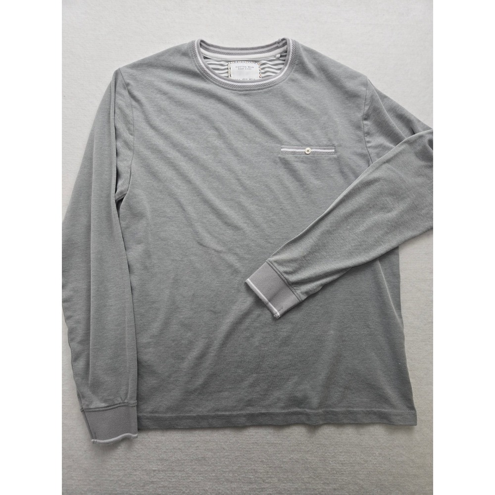 Cactus Man Ricky Singh Gray Long Sleeve Crew Neck T-Shirt Mens Size M - Picture 3 of 7